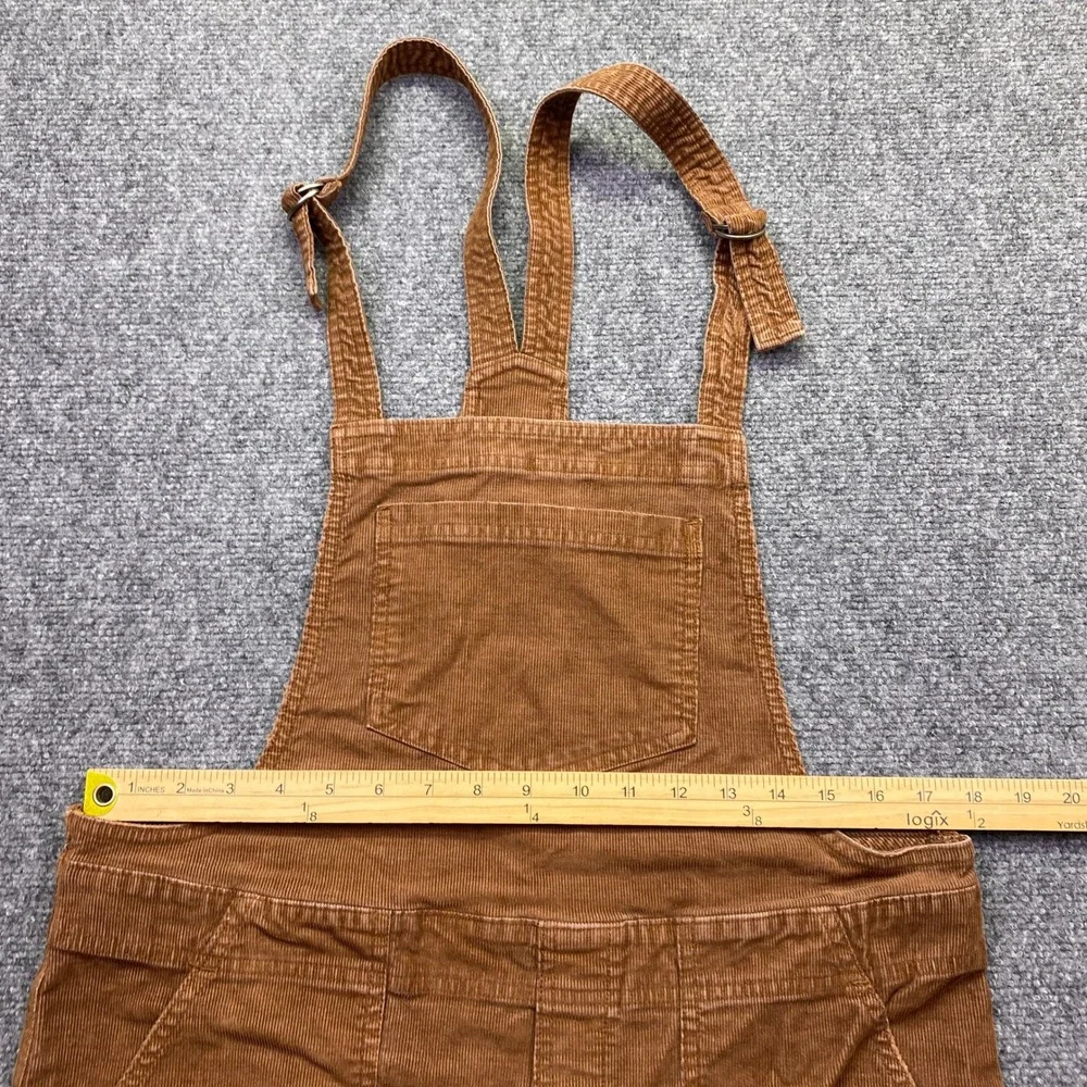 Aerie Womens Brown Corduroy Overalls Tapered Leg Raw Hem Size M Grunge Barn